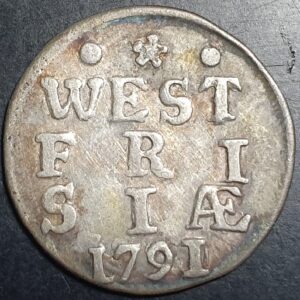 Provincial Dutch Netherlands West Friesland Frisiae 2 Stuiver 1791 / 1790 Silver