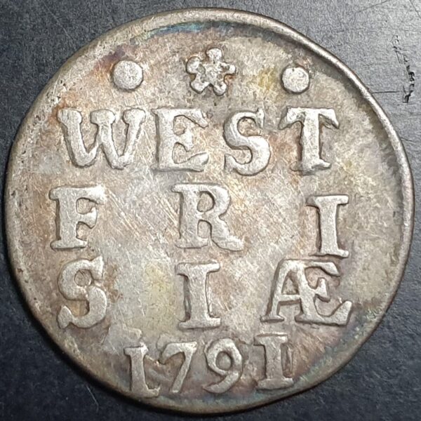 Provincial Dutch Netherlands West Friesland Frisiae 2 Stuiver 1791 / 1790 Silver