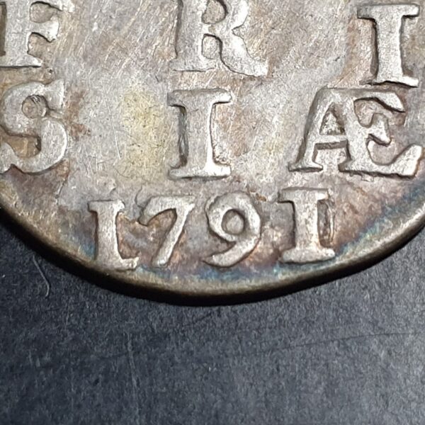 Provincial Dutch Netherlands West Friesland Frisiae 2 Stuiver 1791 / 1790 Silver - Image 2