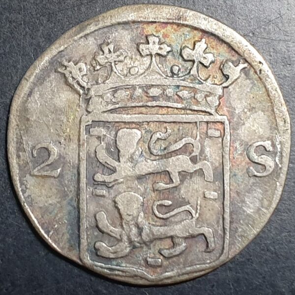Provincial Dutch Netherlands West Friesland Frisiae 2 Stuiver 1791 / 1790 Silver - Image 3