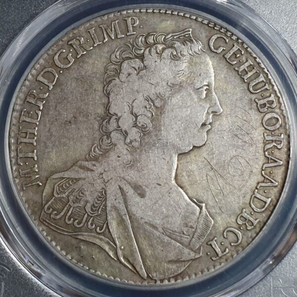 Austria 1 Thaler Taler Maria Theresia 1758 .X. Javanese Script PCGS VF