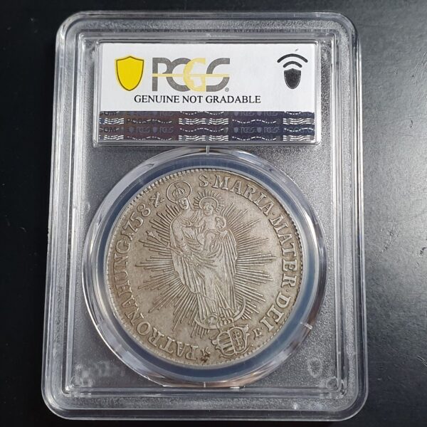 Austria 1 Thaler Taler Maria Theresia 1758 .X. Javanese Script PCGS VF - Image 5