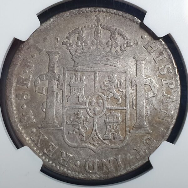 Mexico Spanish Colonial 8 Reales Carol Carolus IIII 1801 Mo FT NGC VF Details - Image 3