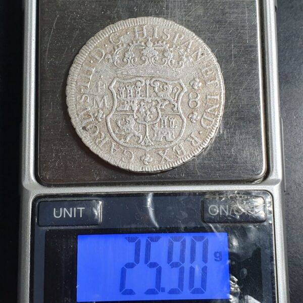 Mexico Spanish Colonial 8 Reales Two Pillar Carol Carolus III 1771 Mo FM - Image 4