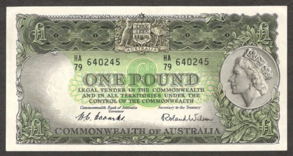 Commonwealth Australia 1 Pound Queen Elizabeth II P-34 1961-1965 XF