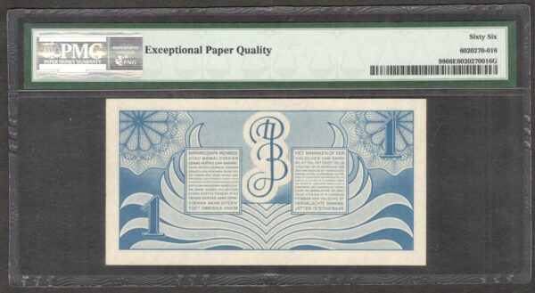 Netherlands East Indies 1 Gulden 1948 P-98 PMG 66 GEM UNC - Image 2