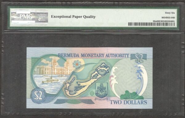Bermuda 2 Dollars Queen Elizabeth II P-50a 2000 GEM UNC PMG 66 EPQ - Image 2
