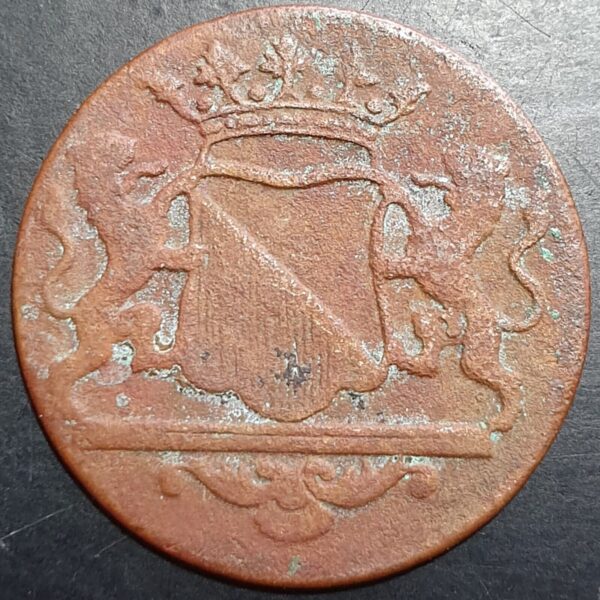 Netherlands East Indies VOC Utrecht Indonesia 1 One Duit 1792 VF Nice Grade - Image 2