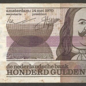 Netherlands 100 Gulden Michael de Ruyter 1970 XF No Tear Crisp Thick Paper