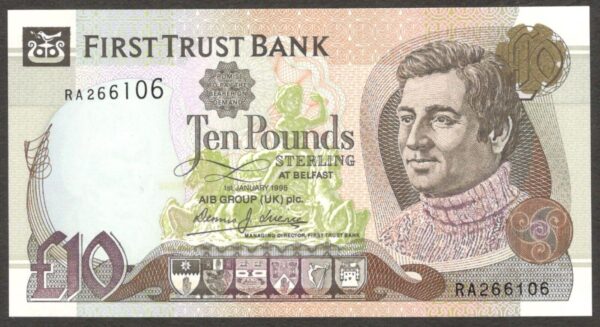 Northern Ireland 10 Pounds First Trust Bank P-136a 1998 GEM UNC