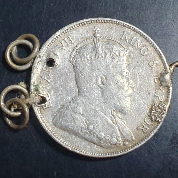 Straits Settlements Malaya 50 Cents King Edward VII 1907 Ex Jewelry