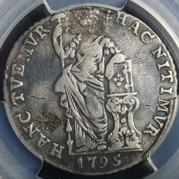 Madura Island Netherlands Indies 1 Gulden Madura Star C/M 1795 PCGS VF Details