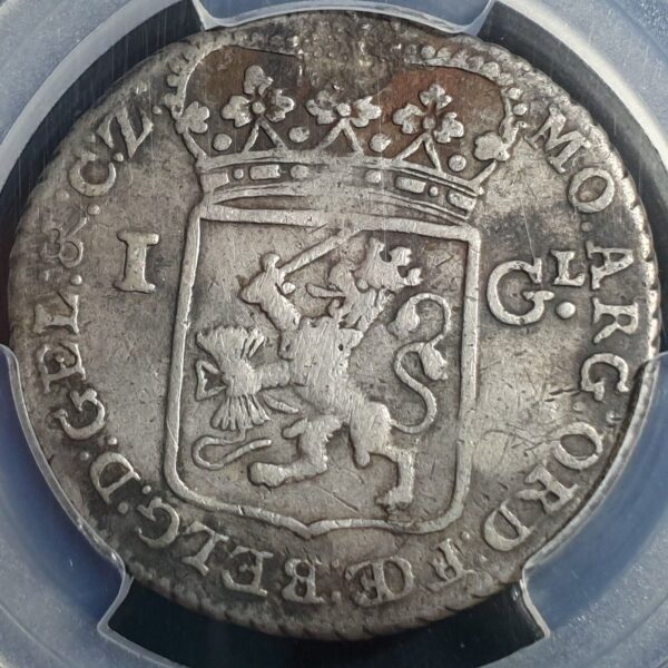 Madura Island Netherlands Indies 1 Gulden Madura Star C/M 1795 PCGS VF Details - Image 4