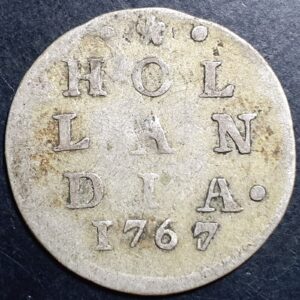 Provincial Dutch Netherlands Holland Hollandia 2 Stuiver 1767/4 Overstruck