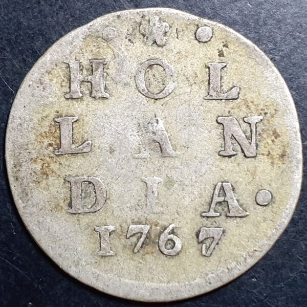 Provincial Dutch Netherlands Holland Hollandia 2 Stuiver 1767/4 Overstruck