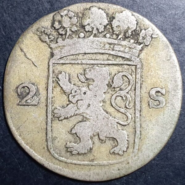 Provincial Dutch Netherlands Holland Hollandia 2 Stuiver 1767/4 Overstruck - Image 2