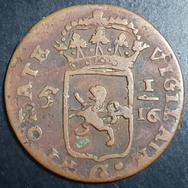 Netherlands Indies Indiae Batav Overyssel 1 Duit 5 1/16 1804 Sch 514 VF - Image 2