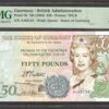Guernsey British Administration 50 Pounds Elizabeth II 1994 P-59 PMG 65 EPQ