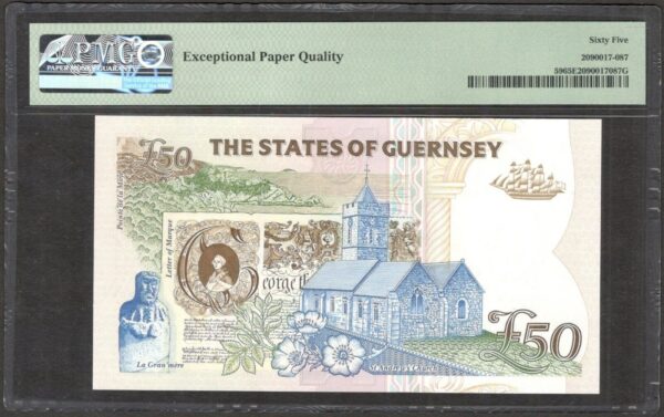 Guernsey British Administration 50 Pounds Elizabeth II 1994 P-59 PMG 65 EPQ - Image 2