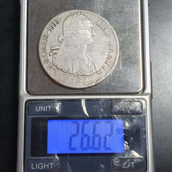 Mexico Spanish Colonial 8 Reales Carol Carolus IIII 1799 Mo FM Mexico City Mint - Image 4
