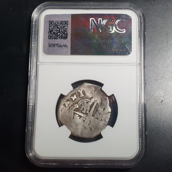 Spain 4 Reales COB 13.52 gr Philip III 1598 - 1621 NGC VG DETAILS - Image 4