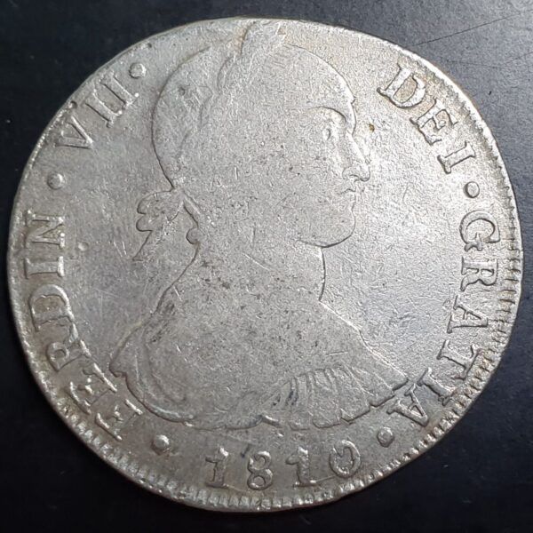 Peru Spanish Colonial 8 Reales Imaginary Bust Ferdinand VII 1810 Lima Mint Rare