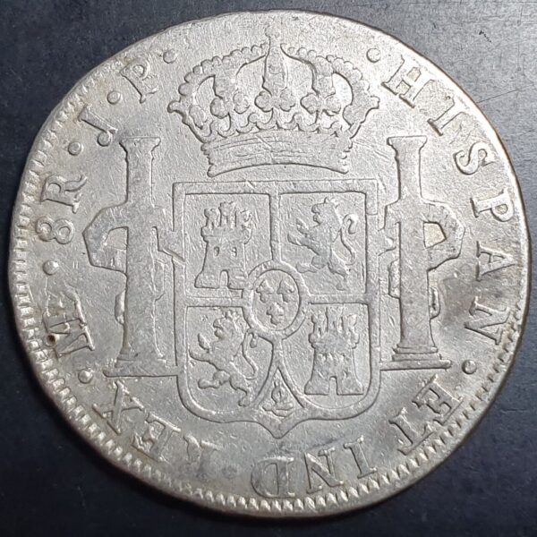 Peru Spanish Colonial 8 Reales Imaginary Bust Ferdinand VII 1810 Lima Mint Rare - Image 2