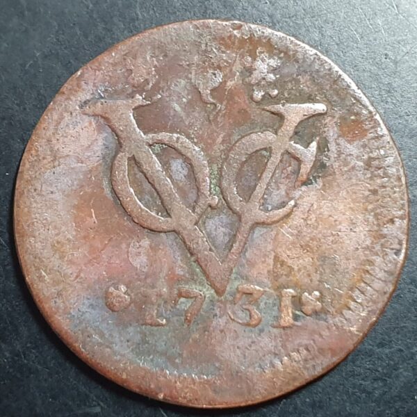 Netherlands East Indies VOC West Friesland Indonesia 1 One Duit 1731 VF