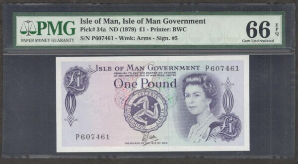 Isle of Man 1 Pound Queen Elizabeth II 1979 PMG 66 EPQ