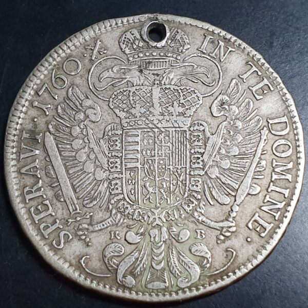 Austria Austrian Empire 1 Thaler Taler Franz I 1760 KB Fine Scarce - Image 2
