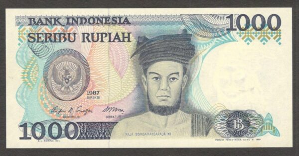 Indonesia 1000 1,000 Rupiah Sisingamangaraja XII 1987 UNC