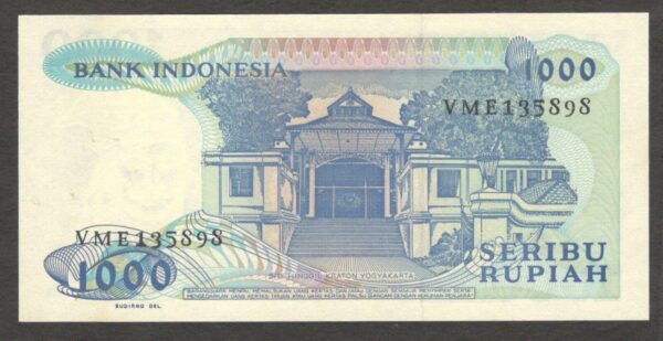 Indonesia 1000 1,000 Rupiah Sisingamangaraja XII 1987 UNC - Image 2