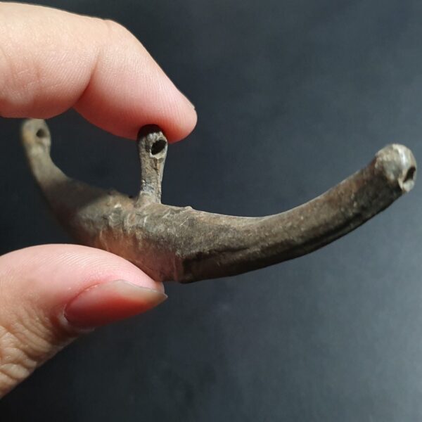 Palembang Sumatra Indonesia Tin Canoe / Boat Money Ornate ca 1100-1700's - Image 3