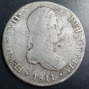 Peru Spanish Colonial 8 Reales Ferdin Ferdinand VII 1811 LME JP Lima Mint