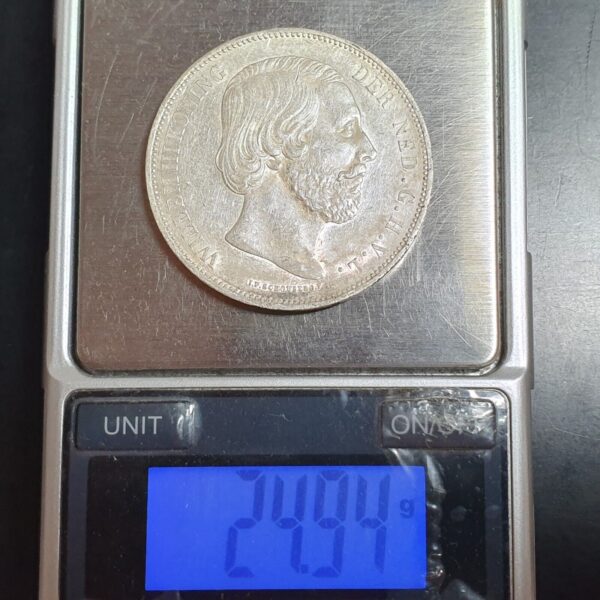 Netherlands 2 1/2 2.5 Gulden Willem William III 1872 Silver High Grade - Image 4