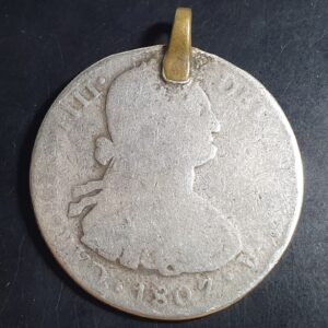 Bolivia Spanish Colonial 8 Reales Carol Carolus IIII 1807 PTS PI Potosi Mint