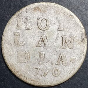 Provincial Dutch Netherlands Holland Hollandia 2 Stuiver 1770 Silver VG