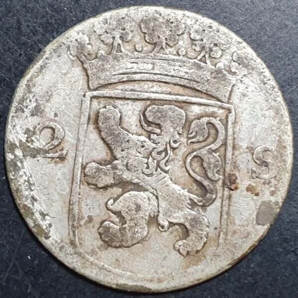 Provincial Dutch Netherlands Holland Hollandia 2 Stuiver 1770 Silver VG - Image 2
