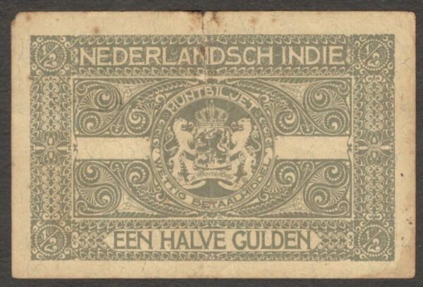 Netherlands Indies Indonesia 0.5 1/2 Gulden Muntbiljet P-102 1920 XF NET - Image 2