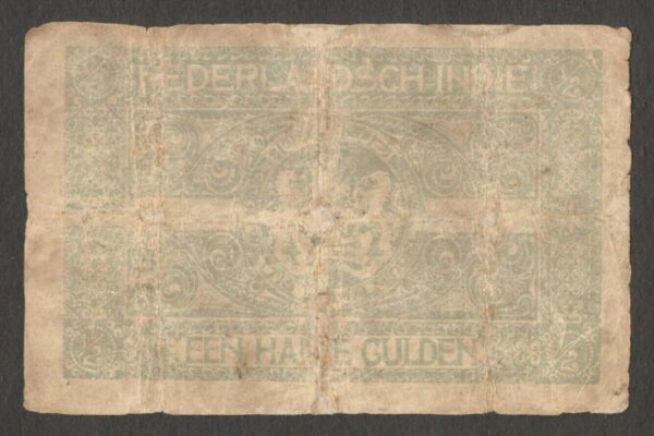 Netherlands Indies Indonesia 1/2 0.5 Gulden P-102 1920 VG - Image 2