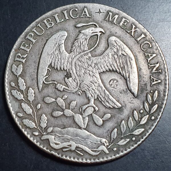Mexico First Republic 8 Reales 1863 Mo TH Mexico City Mint - Image 2