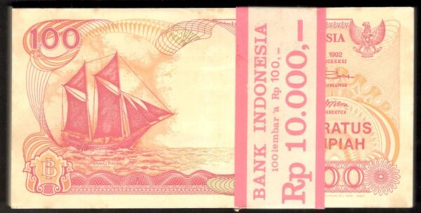 Lot 100 Pcs Consecutive Indonesia 100 Rupiah Replacement P-127f* 1997/1992 UNC- - Image 2