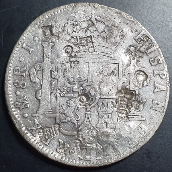 Mexico Spanish Colonial 8 Reales Ferdin Ferdinand VII 1814 Mo IJ ChineseChopmark - Image 2