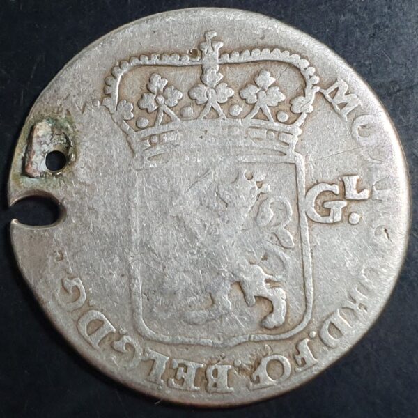 Netherlands Gelderland 1 Gulden Pallas Goddess 1763 Poor - Image 2