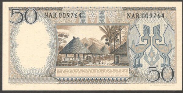 Indonesia 50 Rupiah Worker P-96 1964 UNC - Image 2