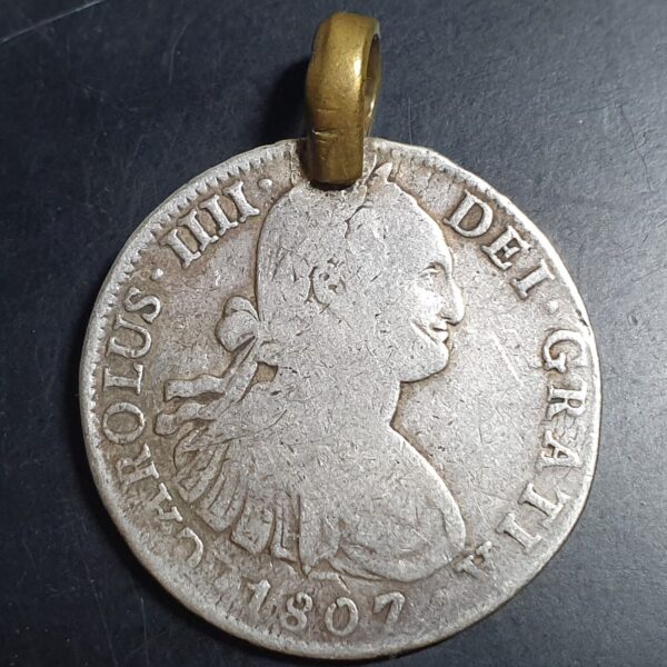 Mexico Spanish Colonial 8 Reales Carol Carolus IIII 1807 Mo TH Mexico City Mint