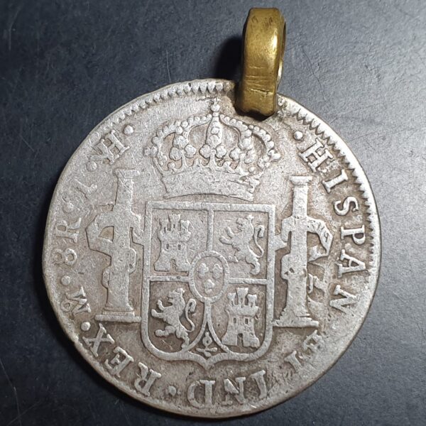 Mexico Spanish Colonial 8 Reales Carol Carolus IIII 1807 Mo TH Mexico City Mint - Image 2