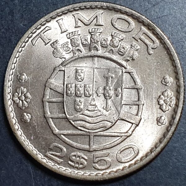 Timor 2.5 Escudos 1970 UNC Brilliant Luster