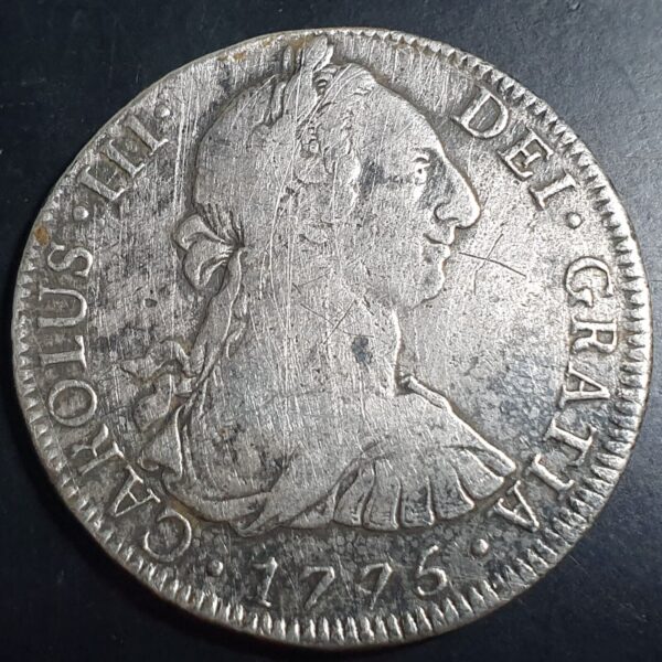 Mexico Spanish Colonial 8 Reales Carol Carolus III 1775 Mo FM Mexico City Mint