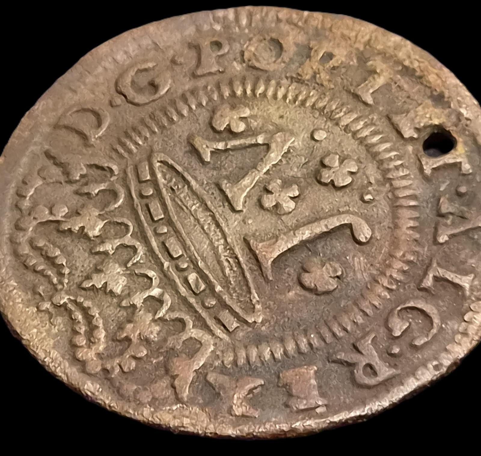 Portugal Joao V 3 Reis 1712 VF - Image 3